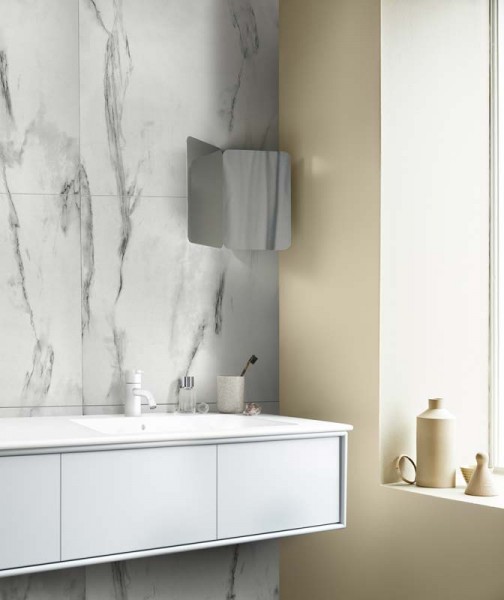 Wandpaneel - Wand&Wasser Exklusiv - White marble - 60 x 60 - Satin Finish