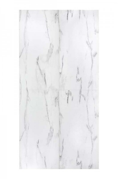 Wandpaneel - Wand&Wasser Exklusiv - White marble - 60 x 120 - Glossy Finish